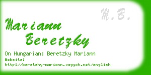 mariann beretzky business card